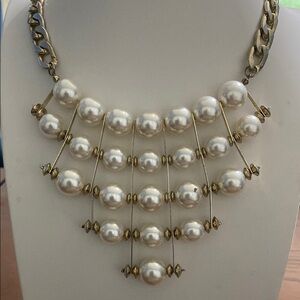 5 for $15 Elegant Gold tone and Cream tier Pearl Necklace